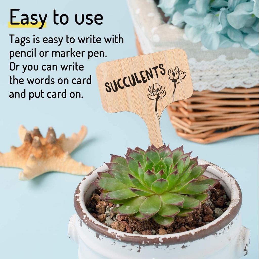 Eco Friendly Bamboo Plant Labels with Marker, 20pcs by HitMyNeed