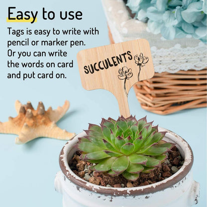 Eco Friendly Bamboo Plant Labels with Marker, 20pcs by HitMyNeed