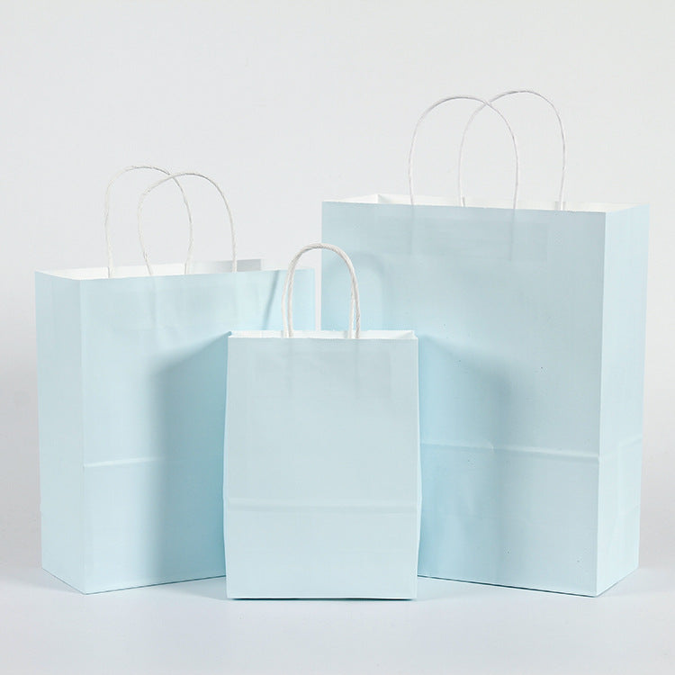 Eco Friendly Kraft Gift Bags Set of 5 baby-blue 12x15x6cm by HitMyNeed