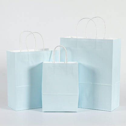 Eco Friendly Kraft Gift Bags Set of 5 baby-blue 12x15x6cm by HitMyNeed