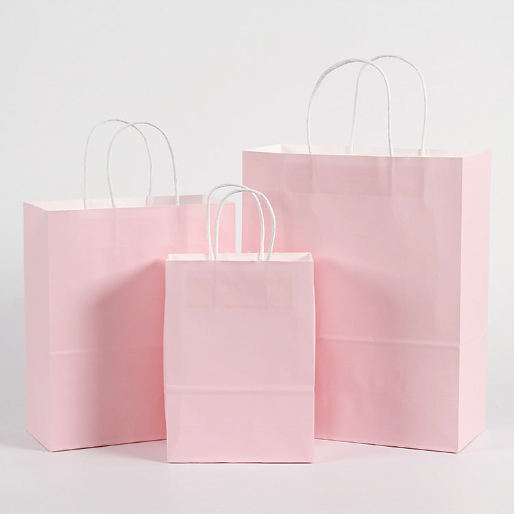 Eco Friendly Kraft Gift Bags Set of 5 baby-pink 16x22x8cm by HitMyNeed