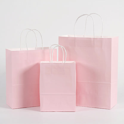 Eco Friendly Kraft Gift Bags Set of 5 baby-pink 16x22x8cm by HitMyNeed