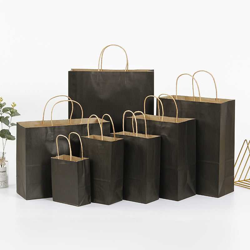 Eco Friendly Kraft Gift Bags Set of 5 balck 16x22x8cm by HitMyNeed