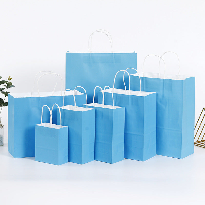 Eco Friendly Kraft Gift Bags Set of 5 blue 12x15x6cm by HitMyNeed