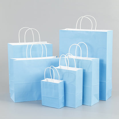 Eco Friendly Kraft Gift Bags Set of 5 light-blue 16x22x8cm by HitMyNeed