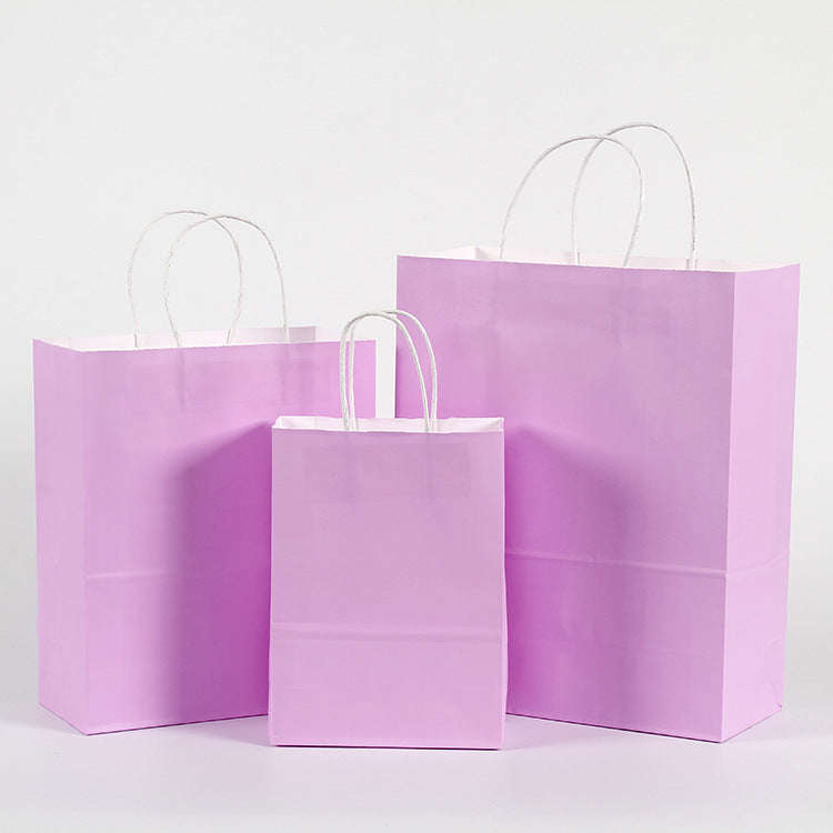 Eco Friendly Kraft Gift Bags Set of 5 light-purple 16x22x8cm by HitMyNeed