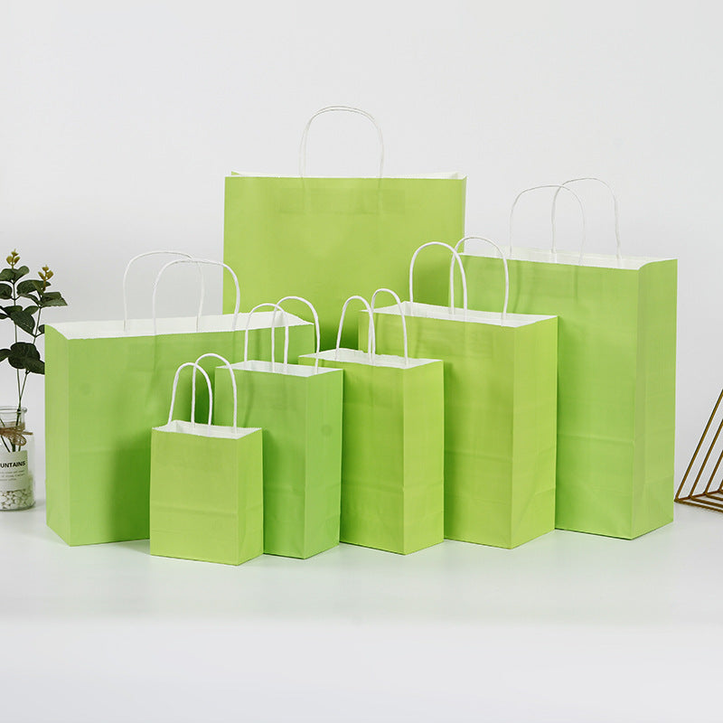 Eco Friendly Kraft Gift Bags Set of 5 lime-green 22x27x10cm by HitMyNeed