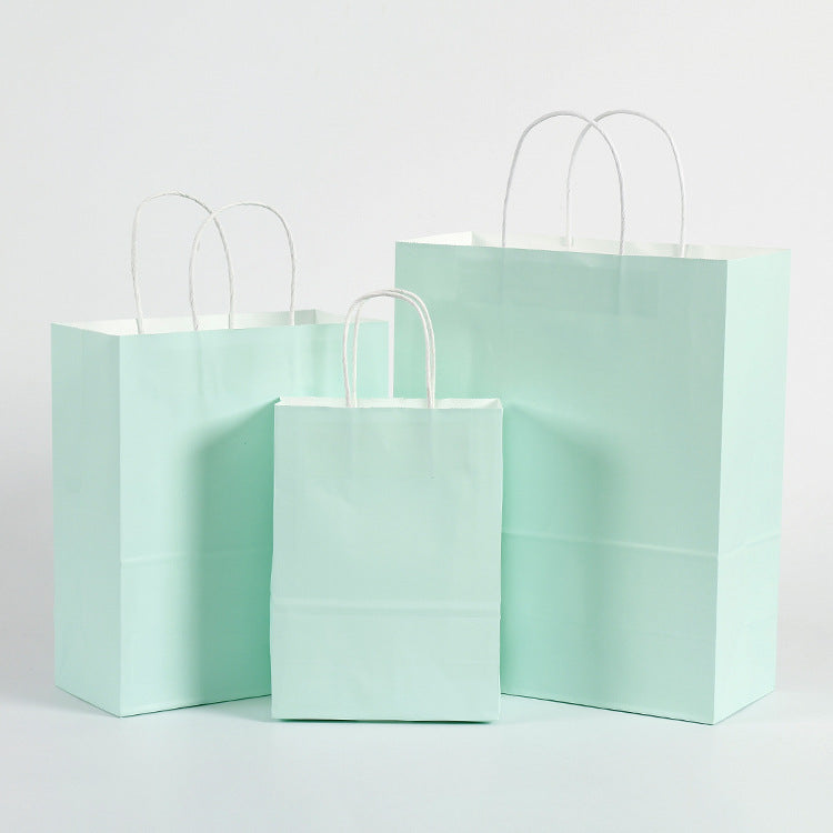 Eco Friendly Kraft Gift Bags Set of 5 mint 16x22x8cm by HitMyNeed