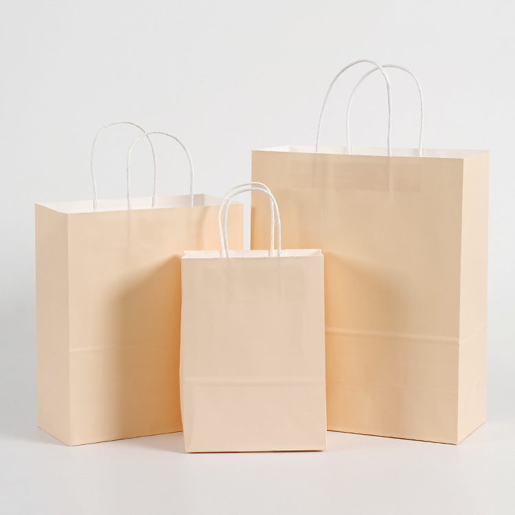Eco Friendly Kraft Gift Bags Set of 5 peach 12x15x6cm by HitMyNeed