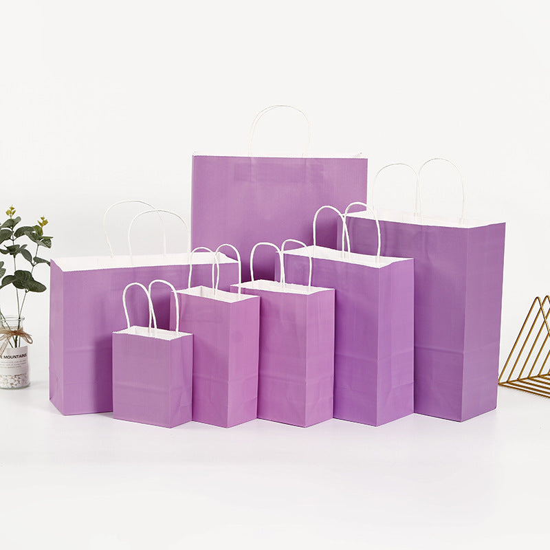 Eco Friendly Kraft Gift Bags Set of 5 purple 16x22x8cm by HitMyNeed