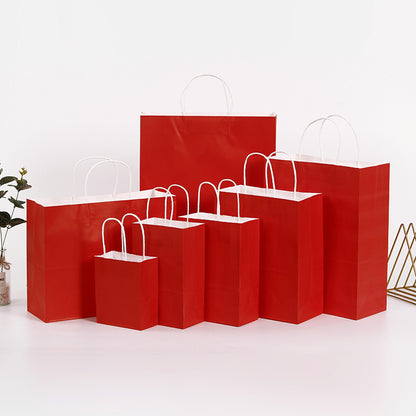 Eco Friendly Kraft Gift Bags Set of 5 red 12x15x6cm by HitMyNeed