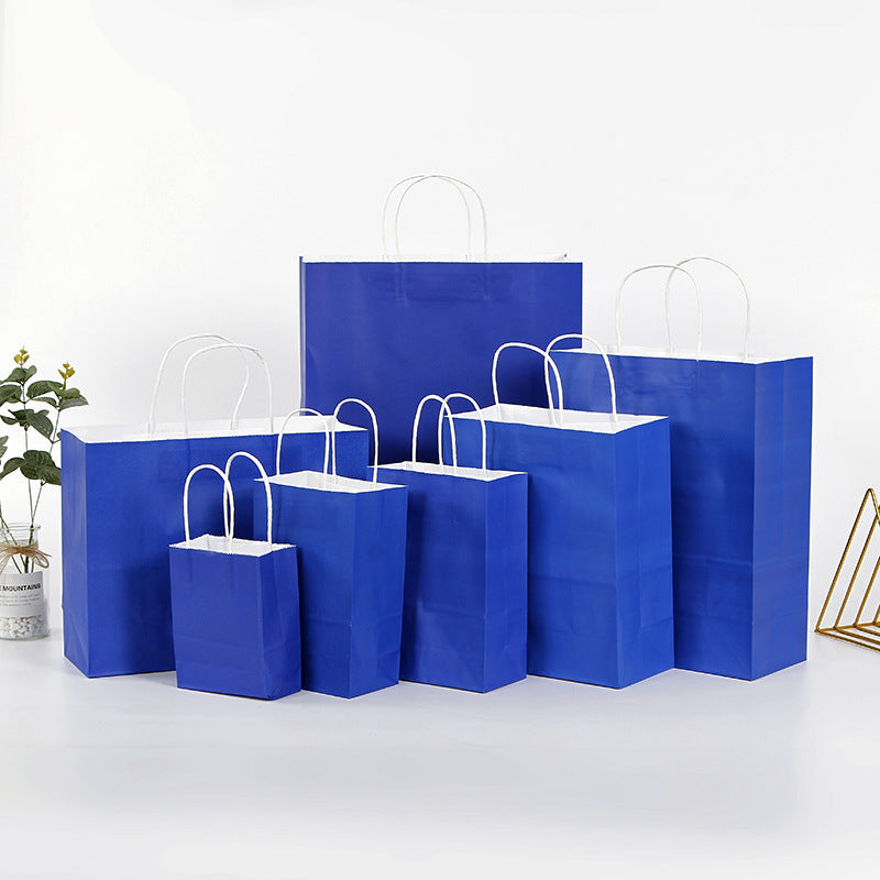 Eco Friendly Kraft Gift Bags Set of 5 royal-blue 12x15x6cm by HitMyNeed