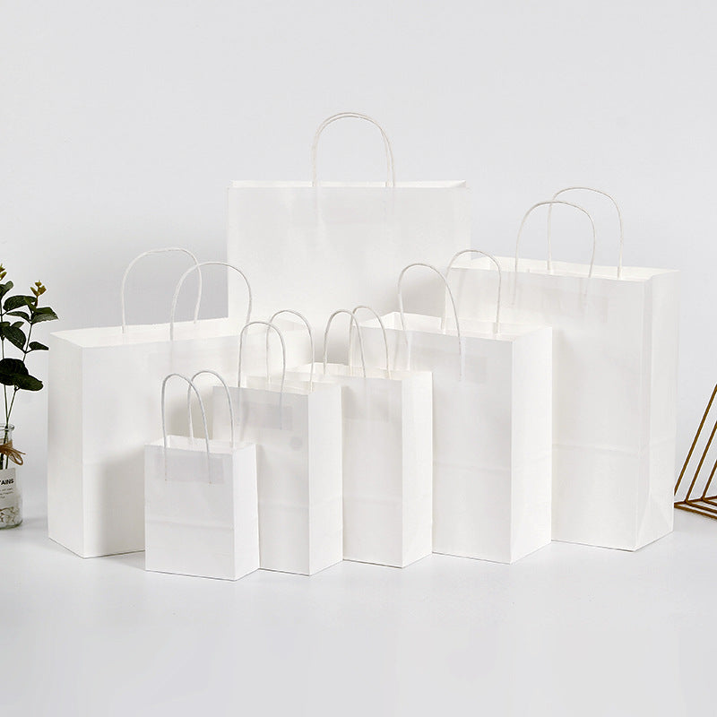 Eco Friendly Kraft Gift Bags Set of 5 white 12x15x6cm by HitMyNeed