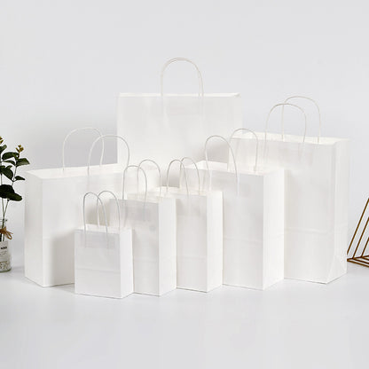 Eco Friendly Kraft Gift Bags Set of 5 white 12x15x6cm by HitMyNeed