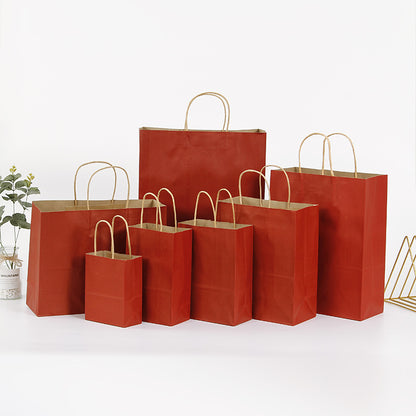 Eco Friendly Kraft Gift Bags Set of 5 wine-red 16x22x8cm by HitMyNeed