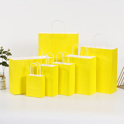 Eco Friendly Kraft Gift Bags Set of 5 yellow 22x27x10cm by HitMyNeed