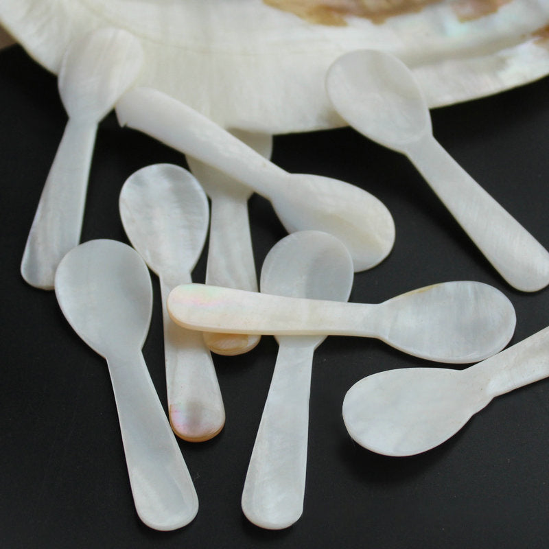 Eco-Friendly Mother of Pearl Seashell Spoons (10pcs) by HitMyNeed
