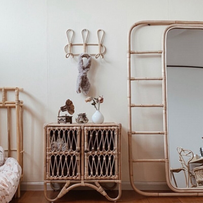 Eco Friendly Natural Rattan Wall Coat Hook Rack by HitMyNeed