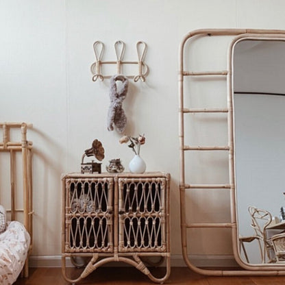 Eco Friendly Natural Rattan Wall Coat Hook Rack by HitMyNeed