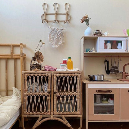 Eco Friendly Natural Rattan Wall Coat Hook Rack by HitMyNeed