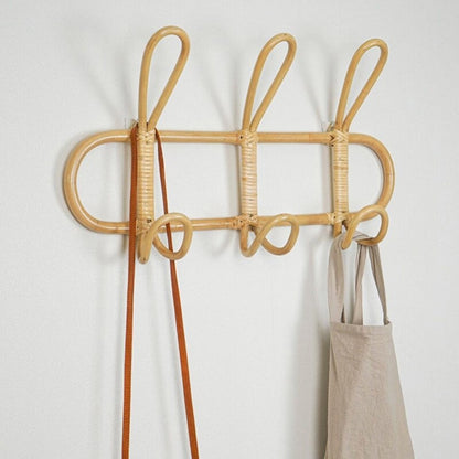 Eco Friendly Natural Rattan Wall Coat Hook Rack by HitMyNeed