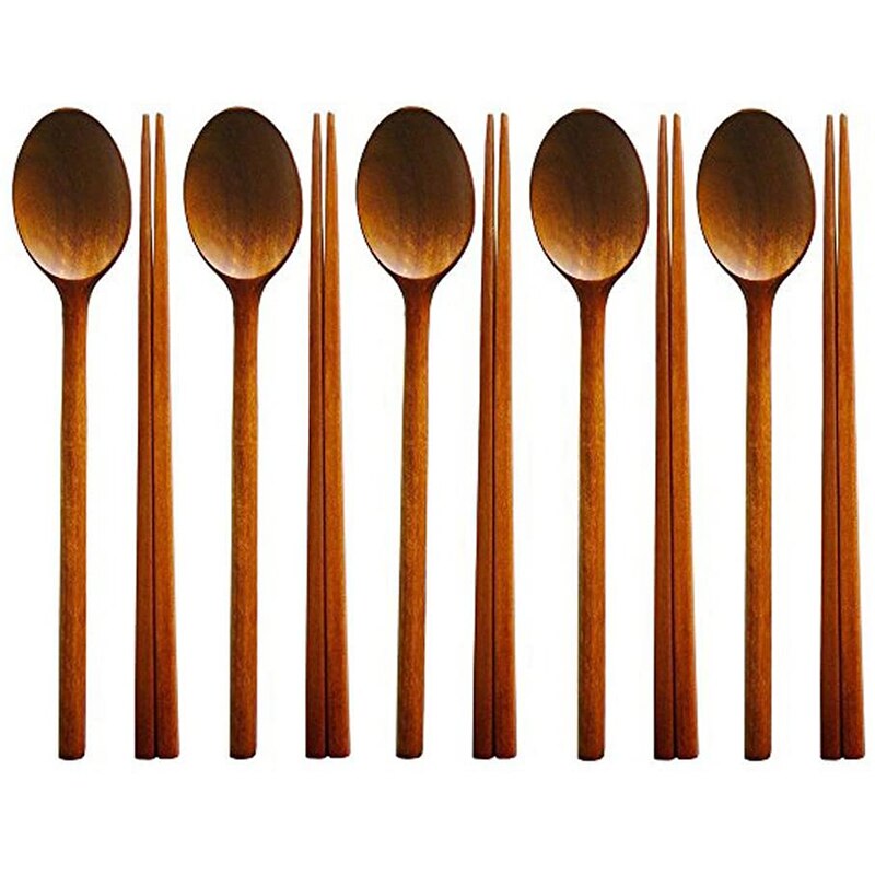 Eco Friendly Wooden Spoon and Chopstick Set, 10pc by HitMyNeed