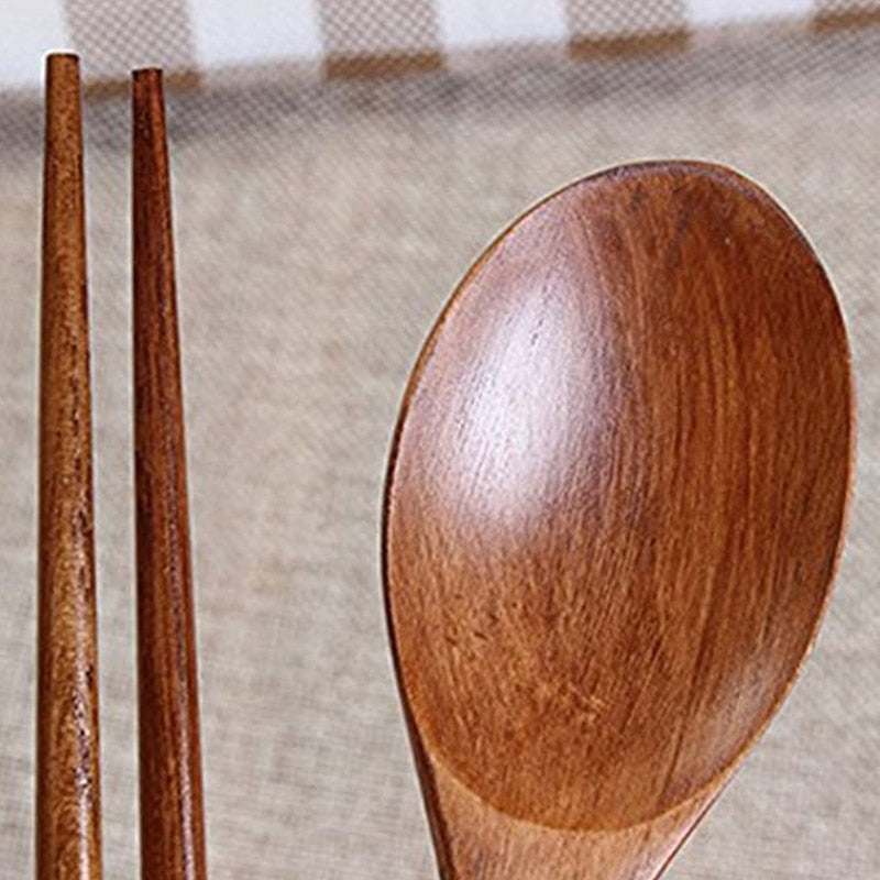 Eco Friendly Wooden Spoon and Chopstick Set, 10pc by HitMyNeed