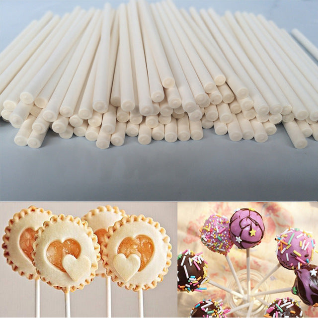 Eco Paper Lollipop Sticks 100pcs for Cake Pops & Candy by HitMyNeed