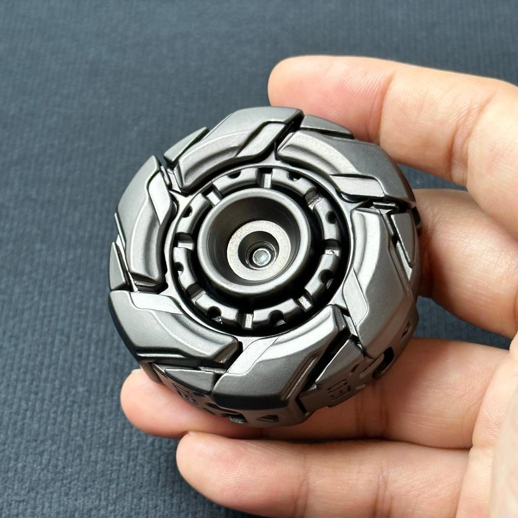 EDC Magnetic Fidget Slider with Open Armor Spinning Top gray by HitMyNeed