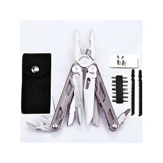 EDC Replaceable-Blade Multitool with Bits & Pouch dl30-full-set-grey by HitMyNeed