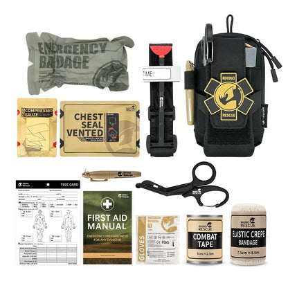 EDC Tactical First Aid Trauma Kit with MOLLE Pouch edc-pouch-black by HitMyNeed
