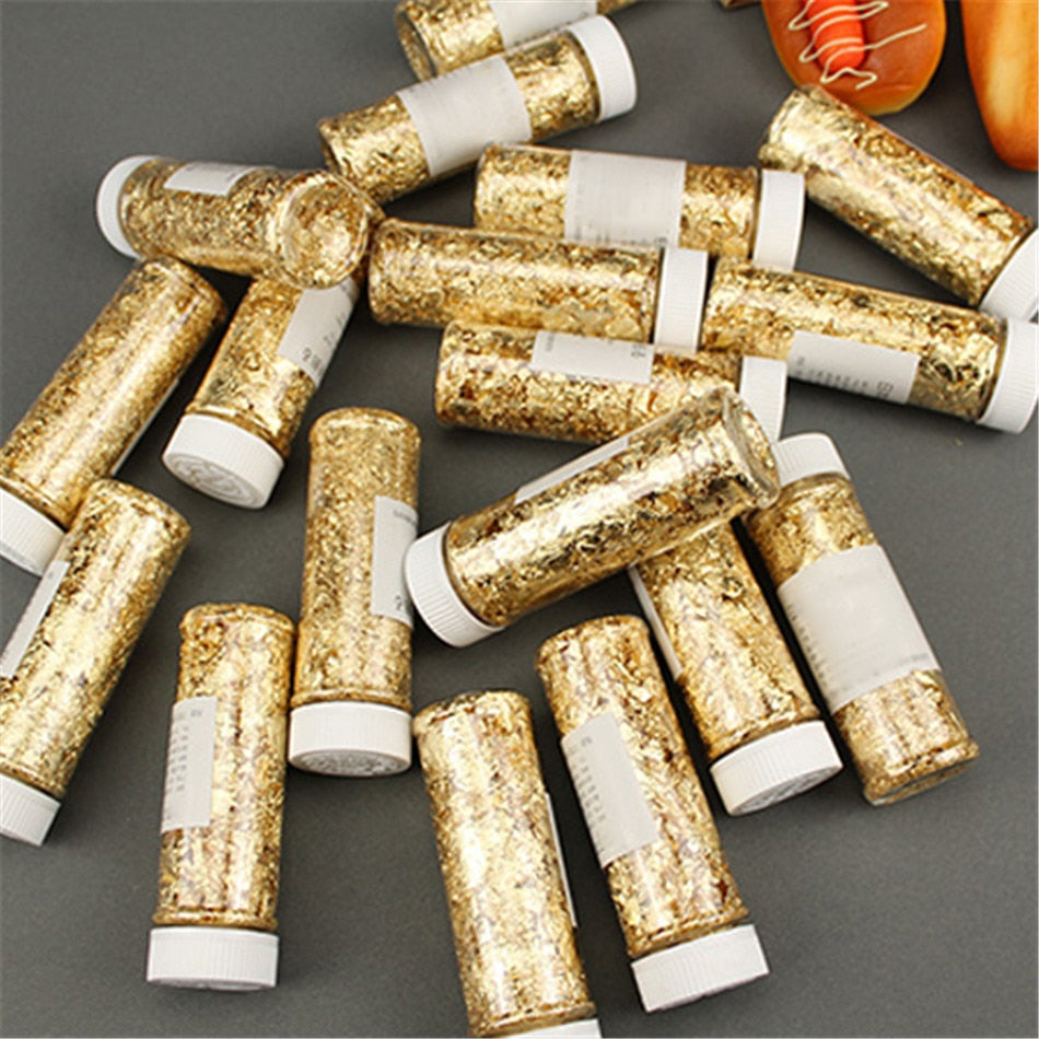 Edible 24K Gold Flakes for Cake and Drink Decoration by HitMyNeed