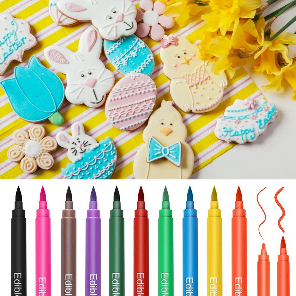 Edible Food Color Pens Set, 10 Double-Ended Colors by HitMyNeed