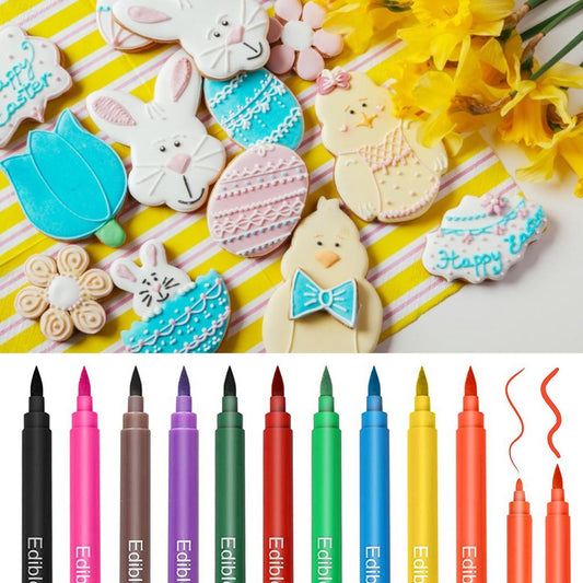 Edible Food Color Pens Set, 10 Double-Ended Colors by HitMyNeed