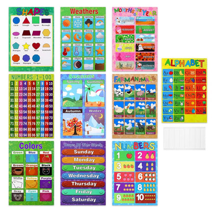 Educational Preschool Posters Set (10 Pack) by HitMyNeed