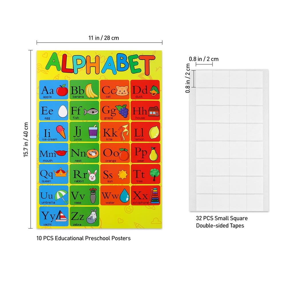 Educational Preschool Posters Set (10 Pack) by HitMyNeed