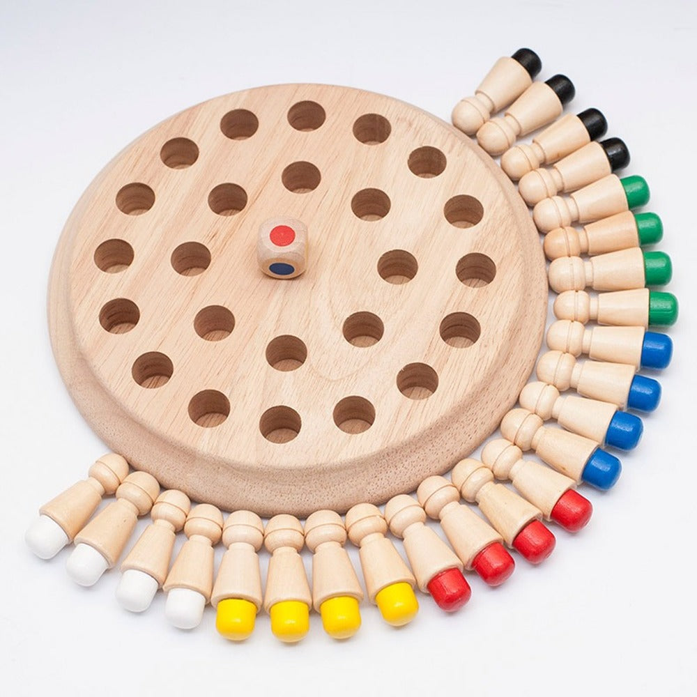 Educational Wooden Memory Chess Game for Kids by HitMyNeed