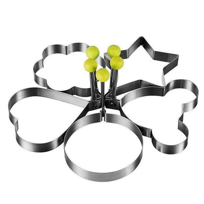 Egg Frying Molds Set, 5 Stainless Steel Shapes by HitMyNeed