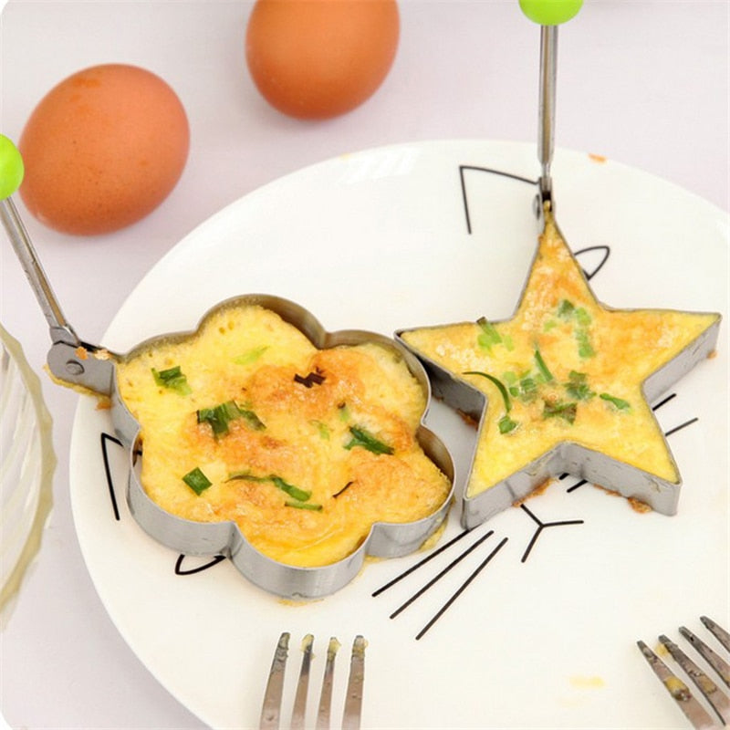 Egg Frying Molds Set, 5 Stainless Steel Shapes by HitMyNeed