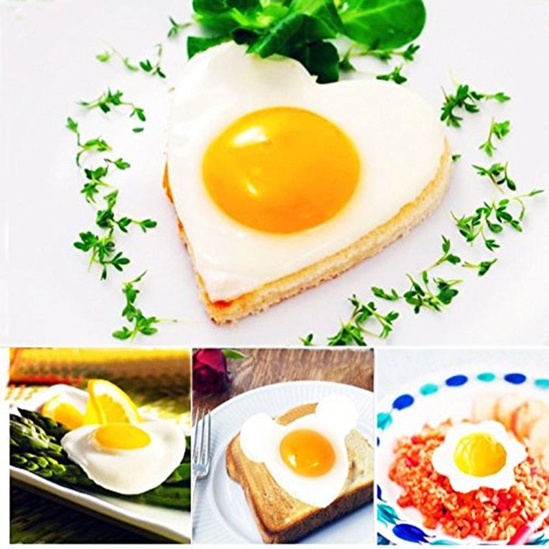 Egg Frying Molds Set, 5 Stainless Steel Shapes by HitMyNeed