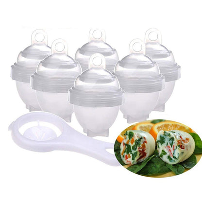 Egg Poacher Cups 7-Piece Set with Yolk Separator by HitMyNeed