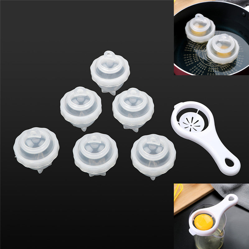 Egg Poacher Cups 7-Piece Set with Yolk Separator by HitMyNeed