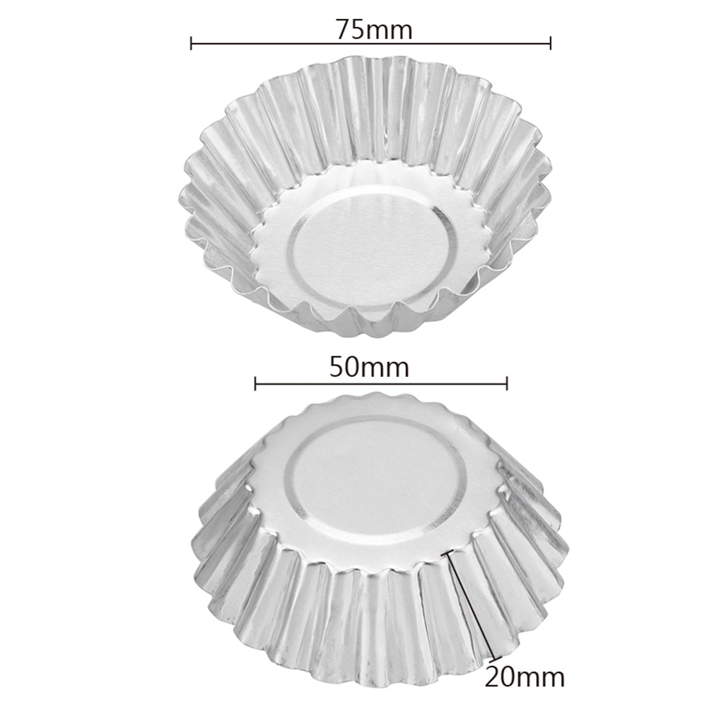 Egg Tart Aluminum Pastry Molds (Set of 20) by HitMyNeed