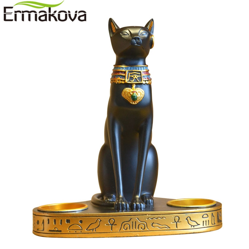 Egyptian Cat Statue Tealight Candle Holder by HitMyNeed