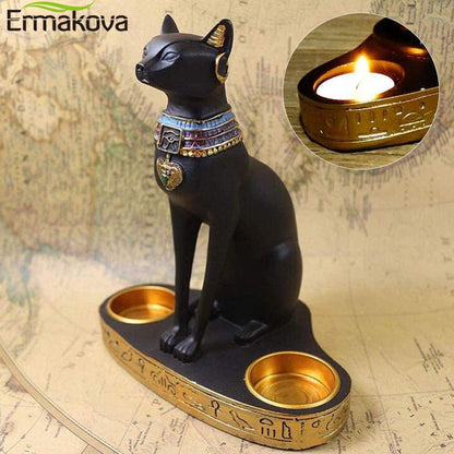 Egyptian Cat Statue Tealight Candle Holder by HitMyNeed