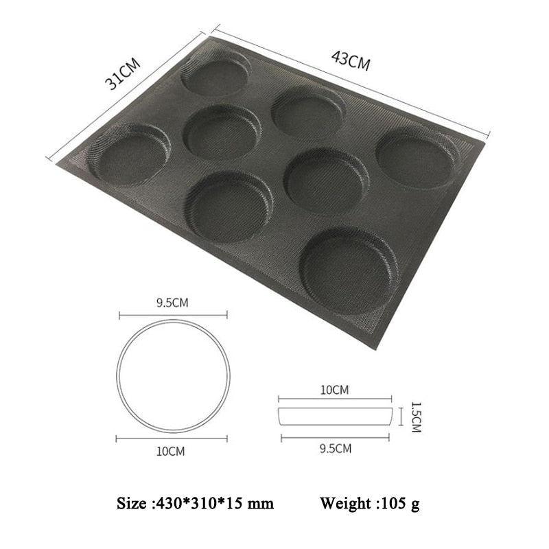 Eight Hole Silicone Hamburger Bun Pan by HitMyNeed
