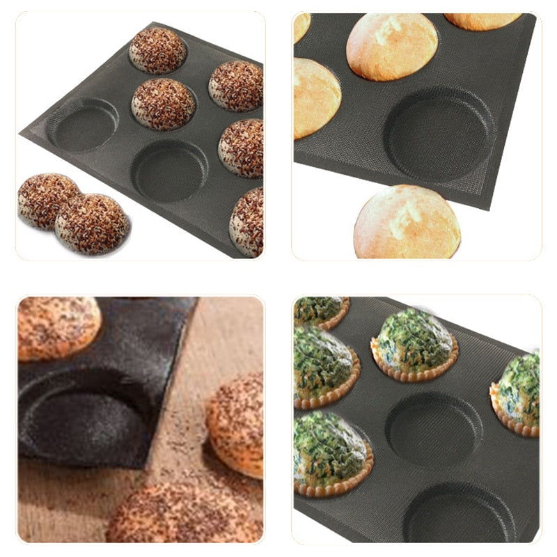 Eight Hole Silicone Hamburger Bun Pan by HitMyNeed