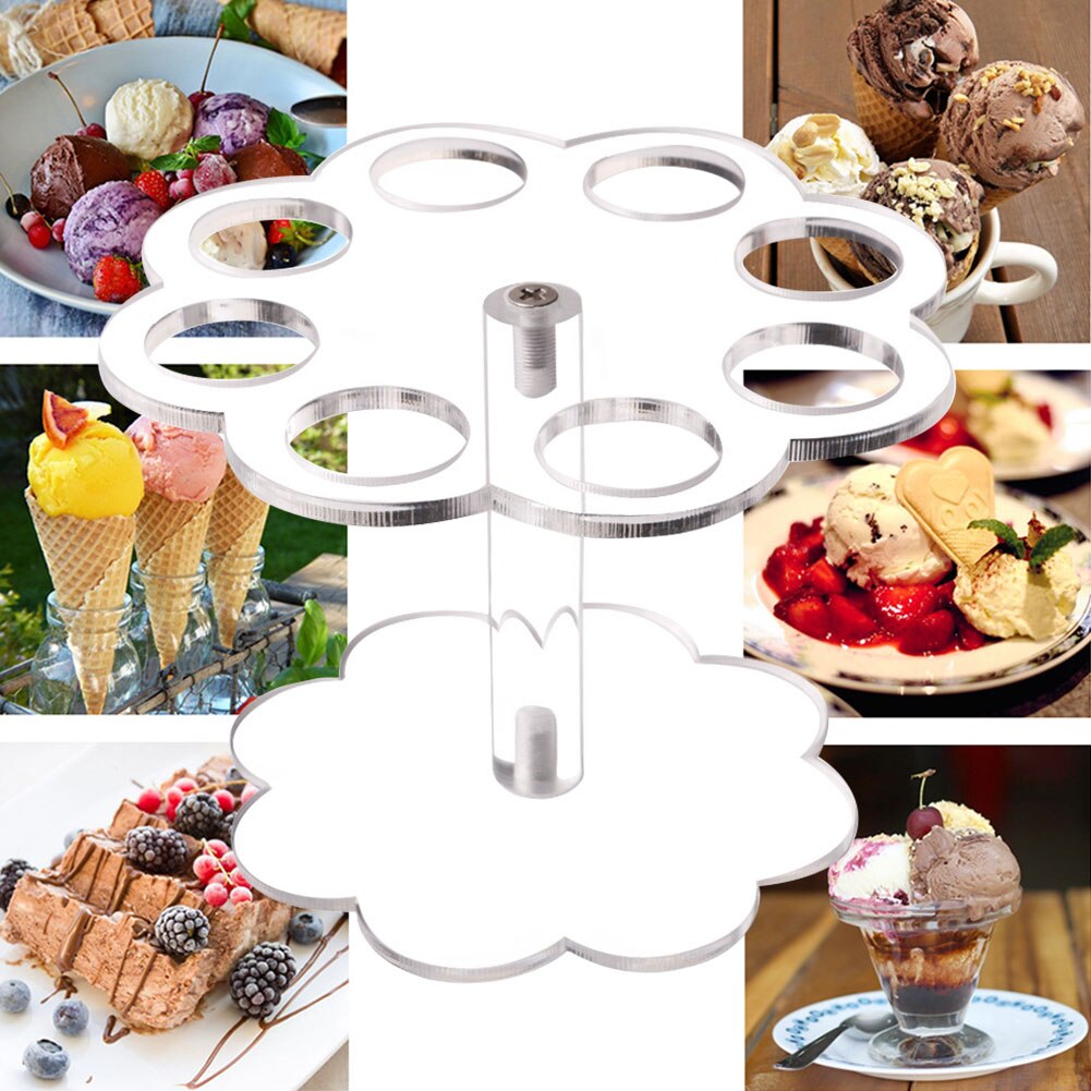 Eight Slot Clear Acrylic Waffle Cone Holder Stand by HitMyNeed