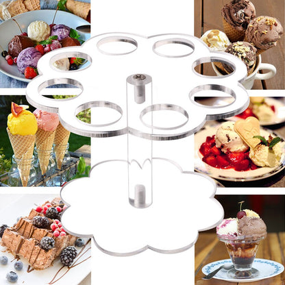 Eight Slot Clear Acrylic Waffle Cone Holder Stand by HitMyNeed