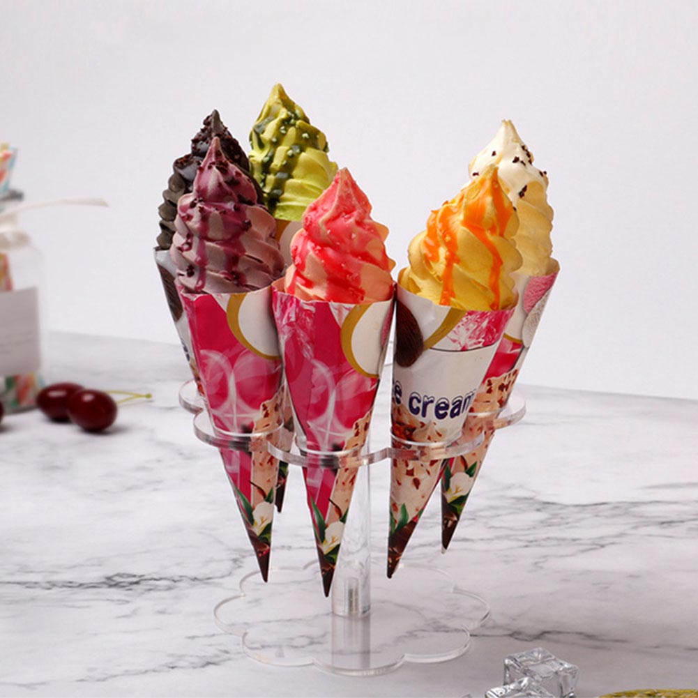 Eight Slot Clear Acrylic Waffle Cone Holder Stand by HitMyNeed